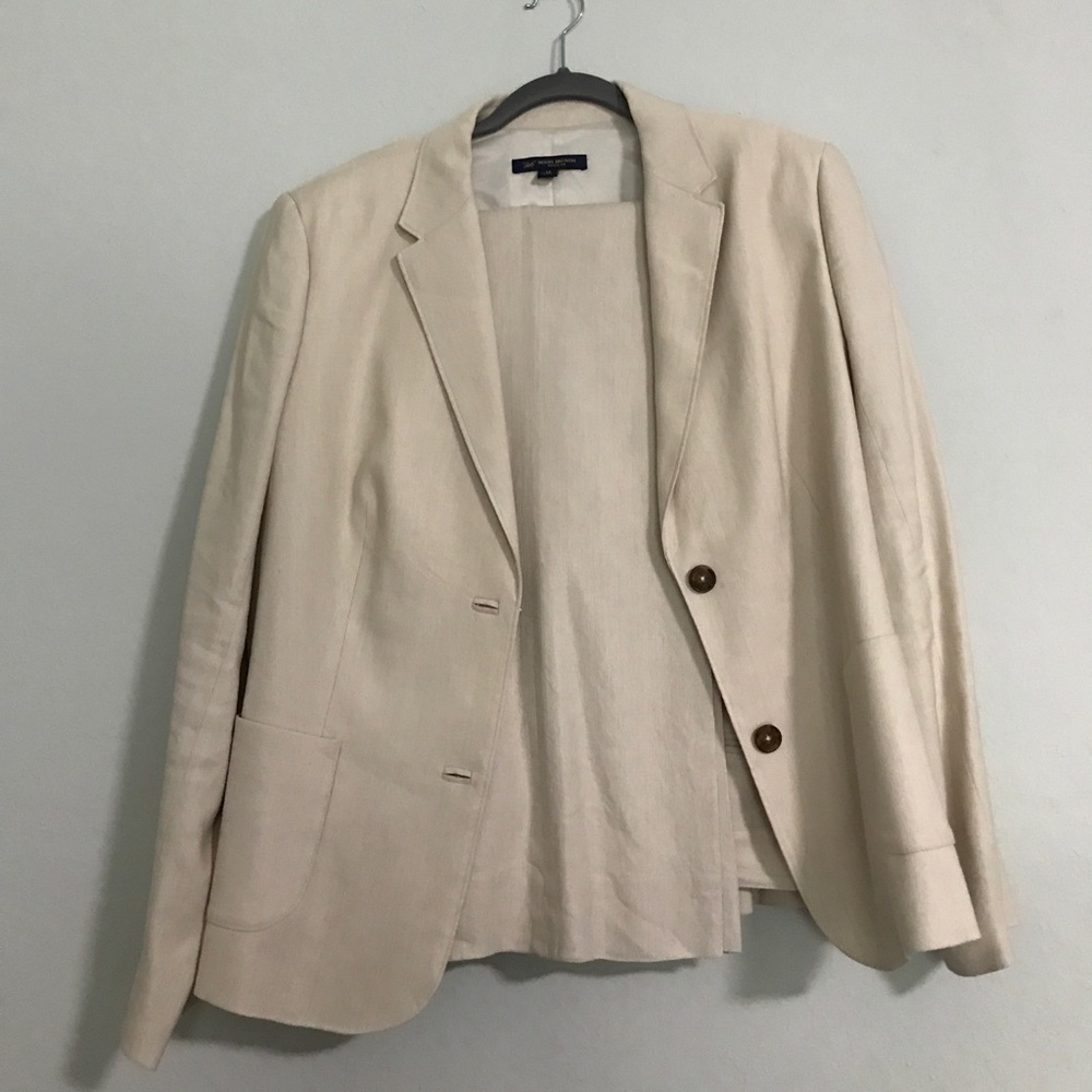 New linen cream Brooks Brothers suit, size 14-16